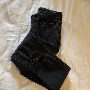 american eagle black distressed next level stretch jeggings